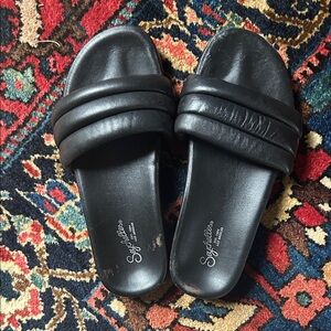 Seychelles Black Slide Sandals